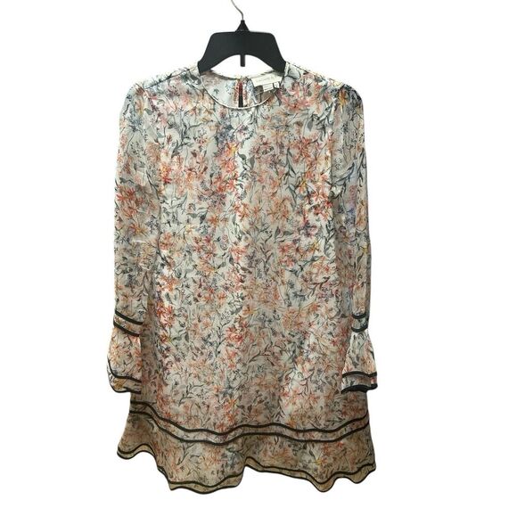 Sachin & Babi Silk Mini Dress Floral Multicolored NWOT Size 2 Long Sleeve - Picture 4 of 14